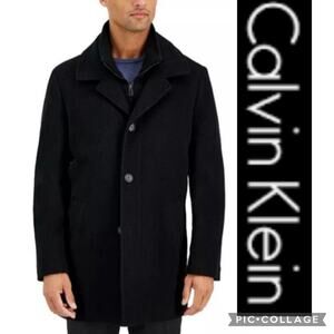 Calvin Klein Cashmere Blend Black Preppy Dressy overcoat size 42 R